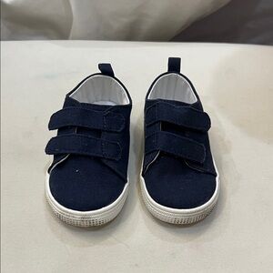 Kids Navy Canvas Velcro Sneakers